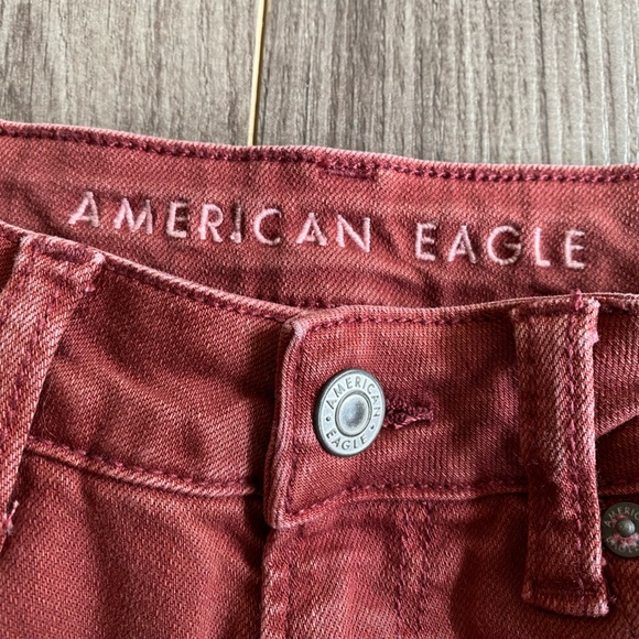 American Eagle super high rise burnt red mom jeans 90% cotton size 2 - Picture 3 of 13